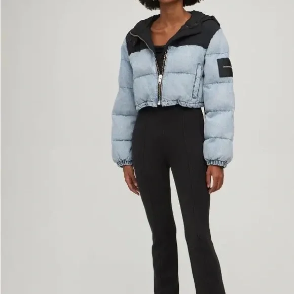 Alexander Wang Denim Cropped Puffer - Picture 5 of 16